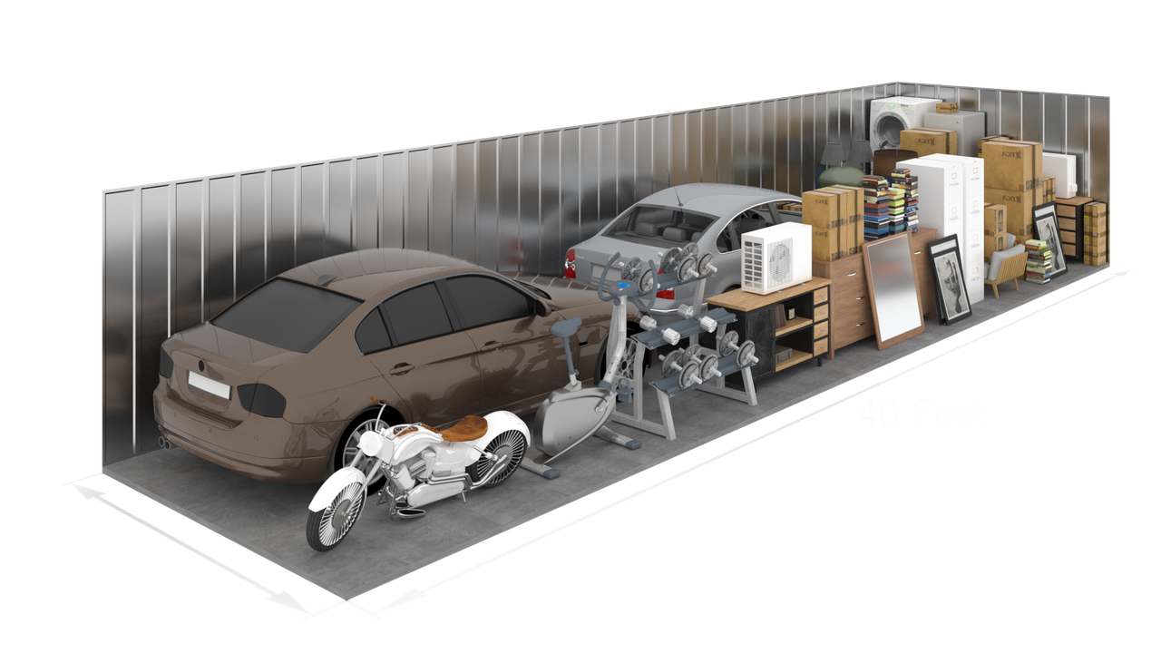 10'x40' storage unit size diagram